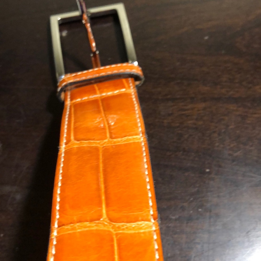Desanto orange alligator belt
